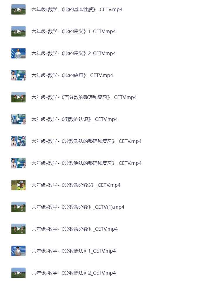 图片[2]-小学六年级上册 语文数学英语 同步视频课教程资源 打包下载