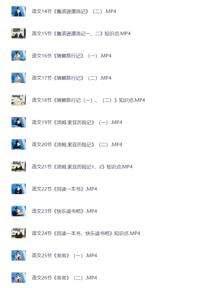 图片[5]-小学六年级下册（清华附小）语数英全科 同步视频课教程资源 打包下载