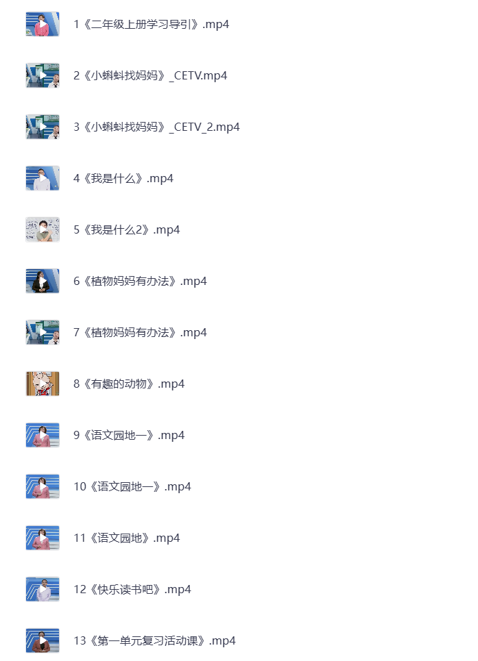 图片[2]-小学二年级上册 语文数学英语 同步视频课教程资源 打包下载