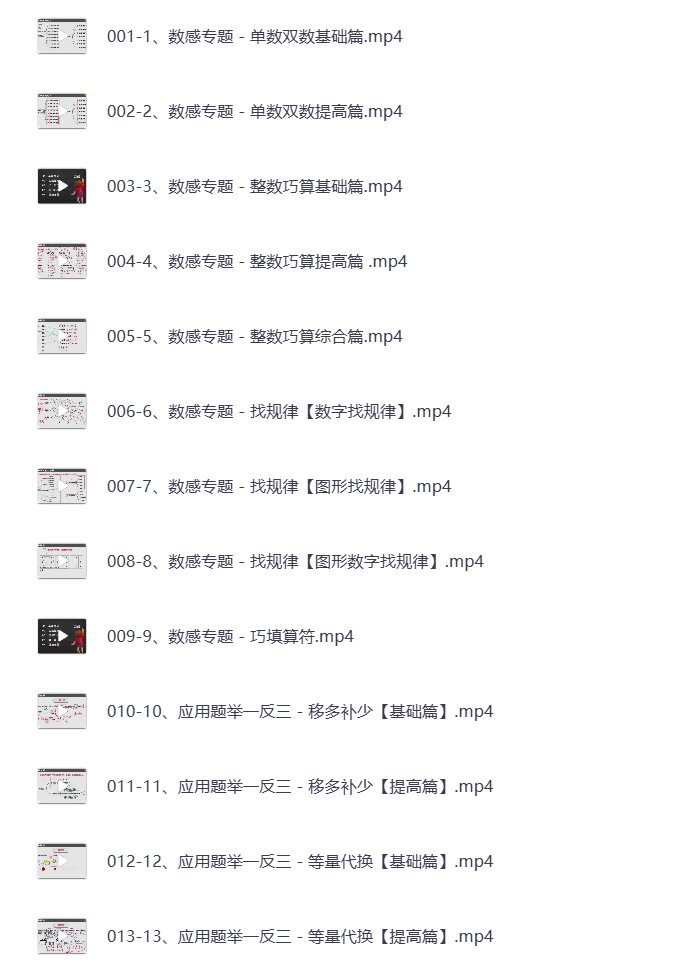 图片[2]-1-6年级 小学系统数学思维提升 视频课 打包下载