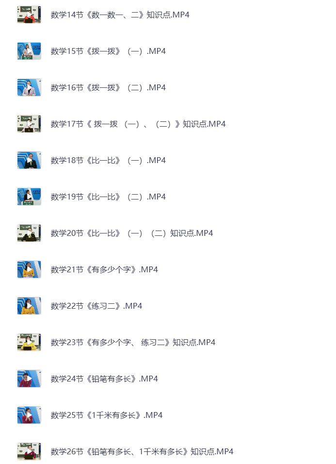 图片[3]-小学二年级下册（清华附小）语数英全科 同步视频课教程资源 打包下载