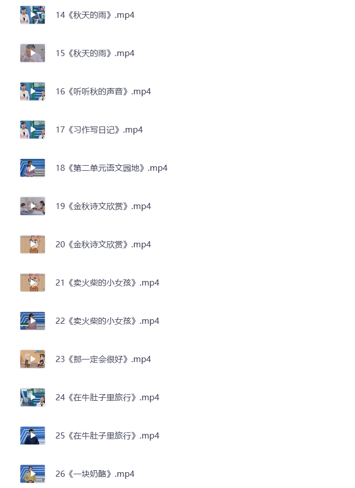 图片[5]-小学三年级上册 语文数学英语 同步视频课教程资源 打包下载