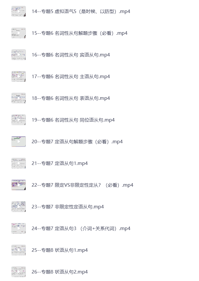 图片[3]-小蕾老师英语语法1000题专项精讲 视频课 打包下载