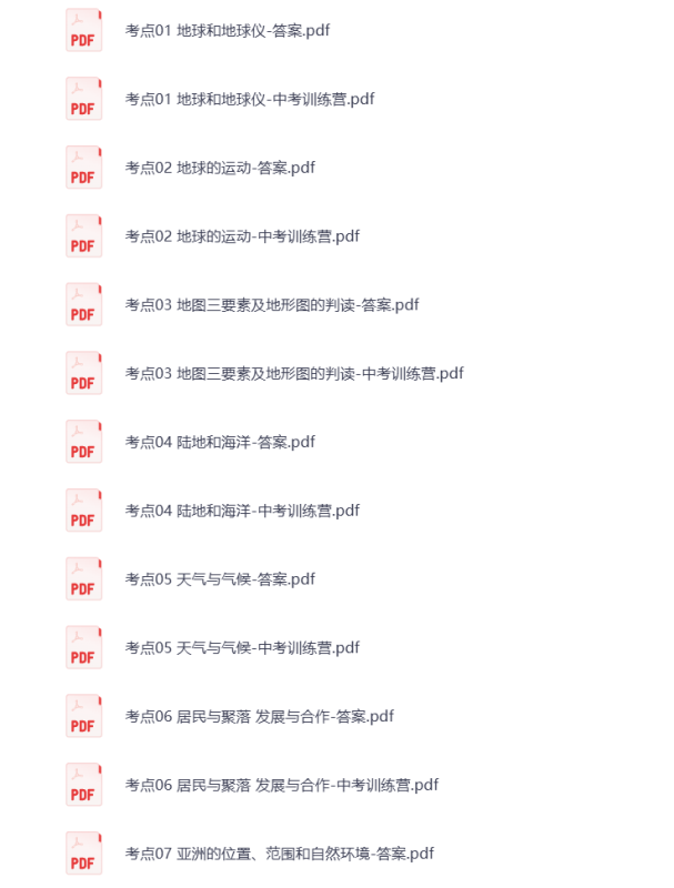 初中地理 中考专题复习 电子资料 打包下载-悦享资源