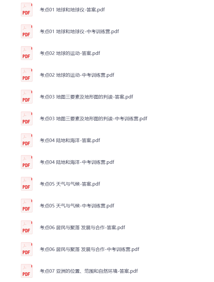 图片[1]-初中地理 中考专题复习 电子资料 打包下载