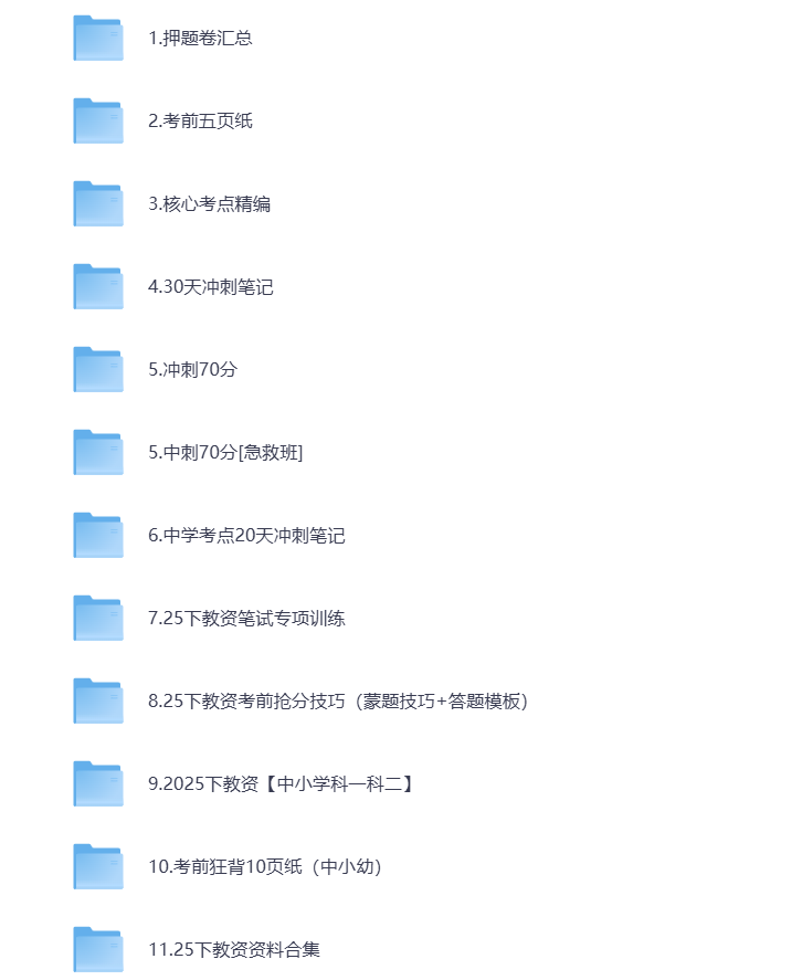 图片[1]-25下教资 中学押题 30天冲刺笔记 教资笔试专项训练 教资资料 打包下载