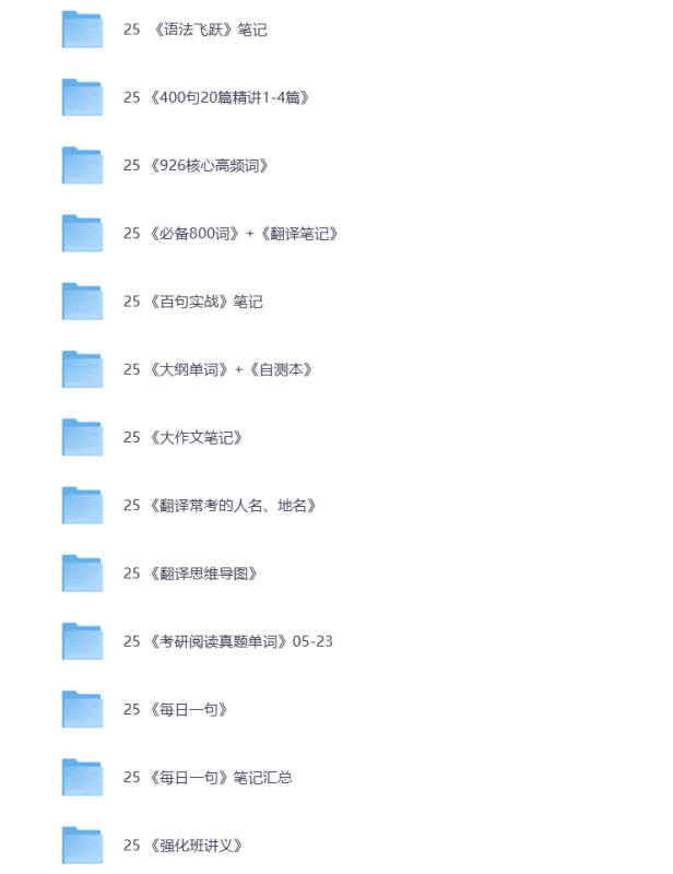 25考研资料汇总 英语 打包下载-悦享资源