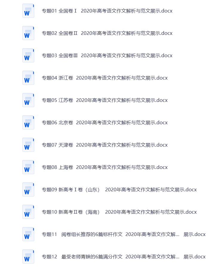 图片[2]-高考复习资料 语文作文 写作试题通练 解析 范文展示及满分赏析 打包下载