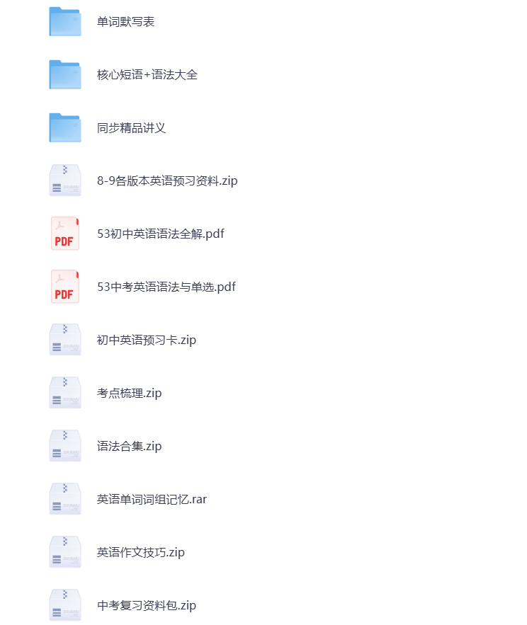 图片[1]-初中英语 教辅资料合集 打包下载