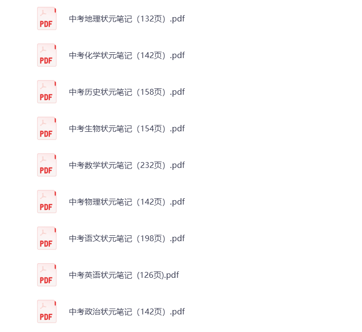 初中教辅 清华大学状元笔记 初中理科 初中文科 中考资料 打包下载-悦享资源