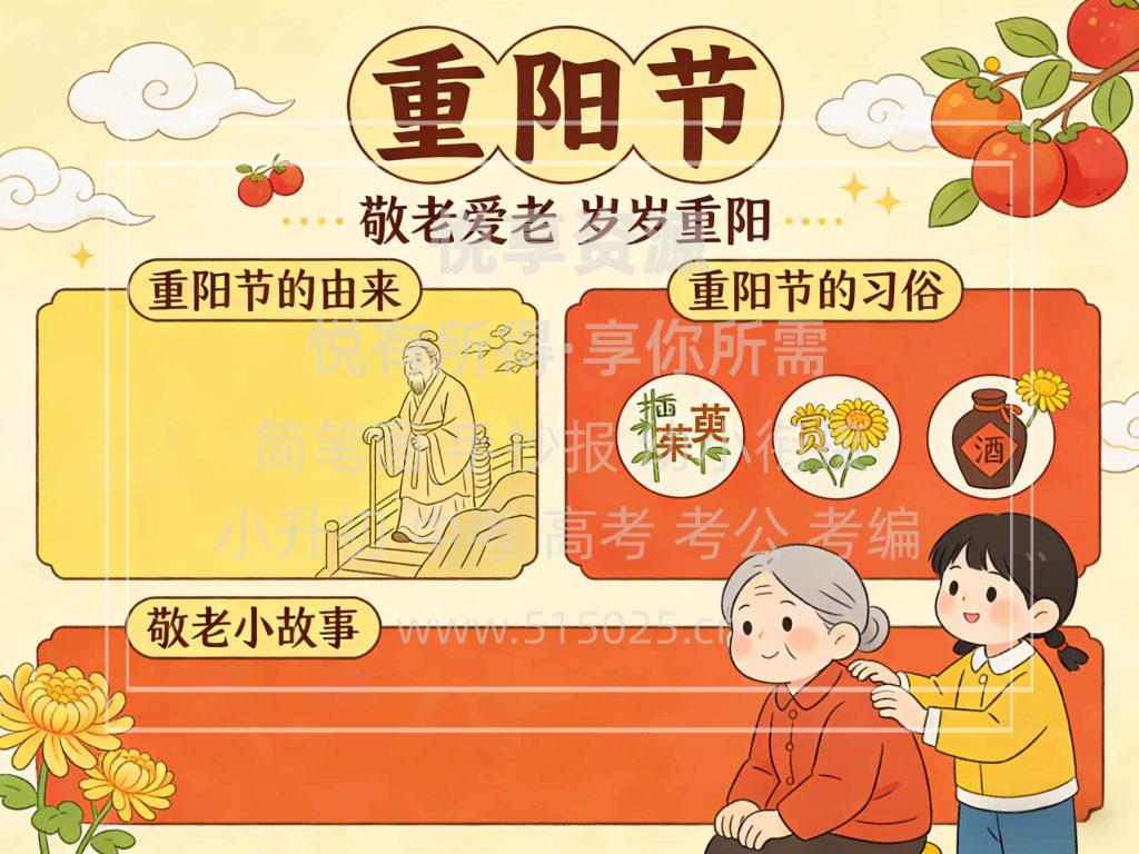 图片[1]-重阳节 儿童校园手抄报模板 小学必备 可直接打印