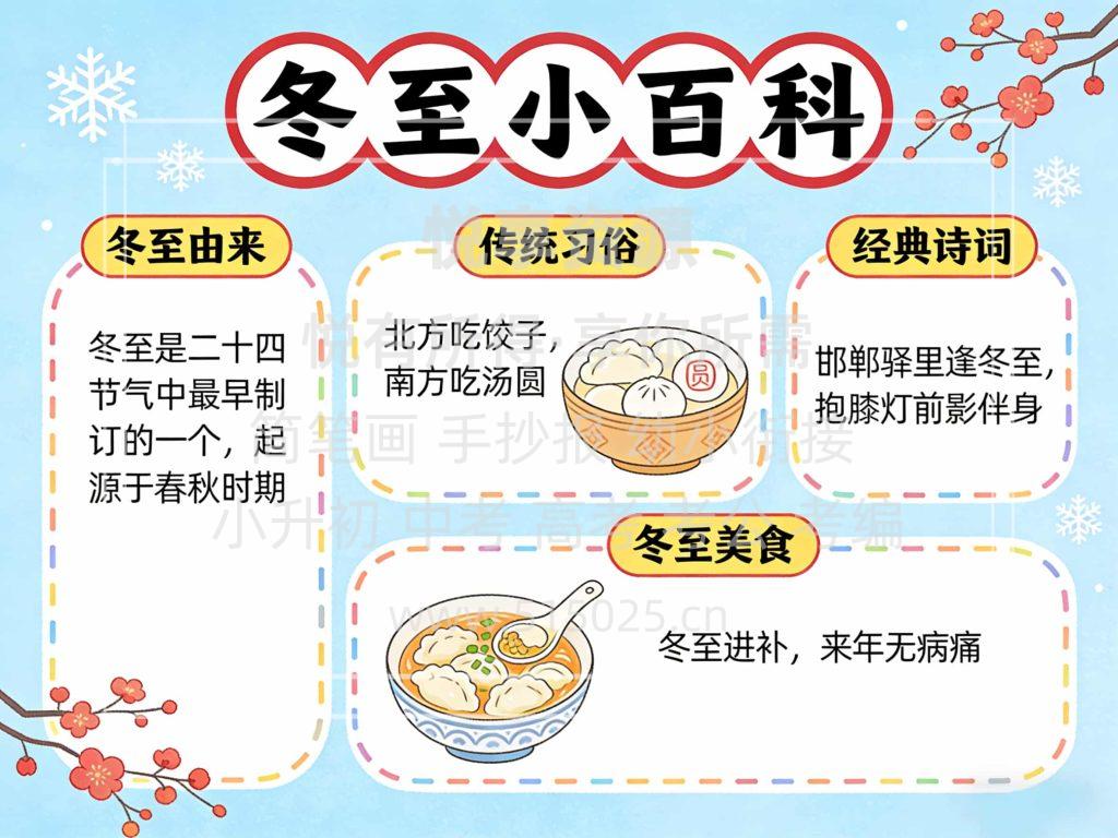图片[1]-冬至小百科 儿童校园手抄报模板 小学必备 可直接打印